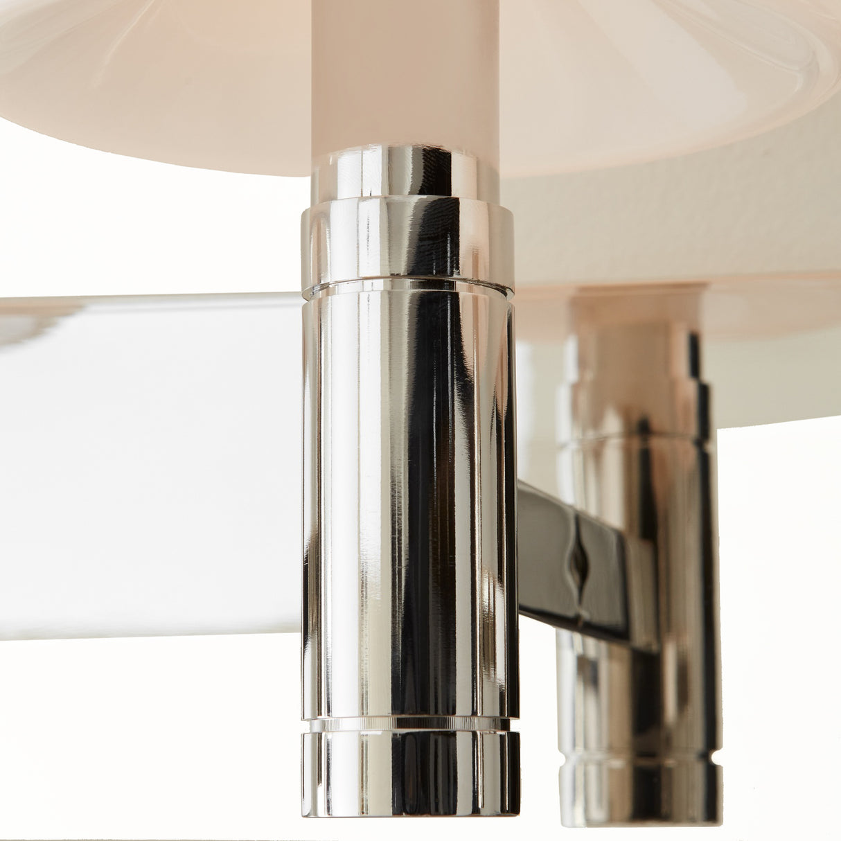 Petra 3 Light Vanity, Polished Nickel and Milk Glass