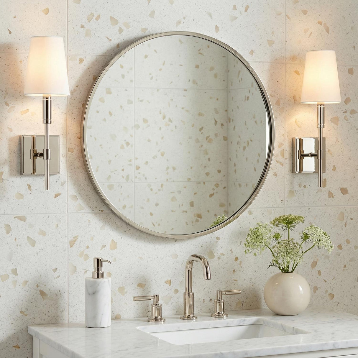 Petra Wall Sconce 17", Polished Nickel