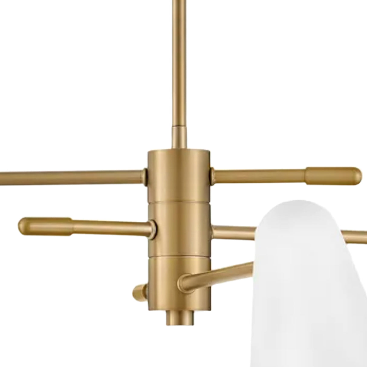 Selby Adjustable Chandelier 30", Matte White and Satin Brass