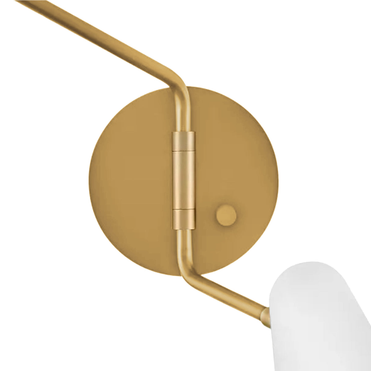 Selby Adjustable Wall Sconce 16", Matte White and Satin Brass