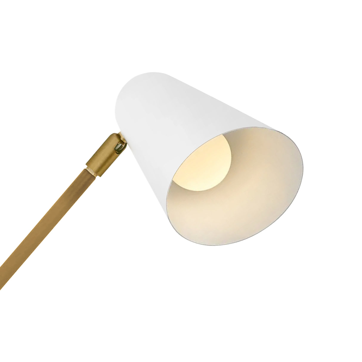 Selby Adjustable Wall Sconce 16", Matte White and Satin Brass