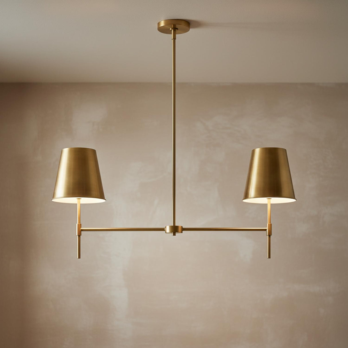 Weston 2 Light Linear Pendant 36", Satin Brass