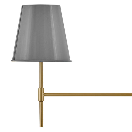 Weston 2 Light Linear Pendant 14", Gray and Satin Brass