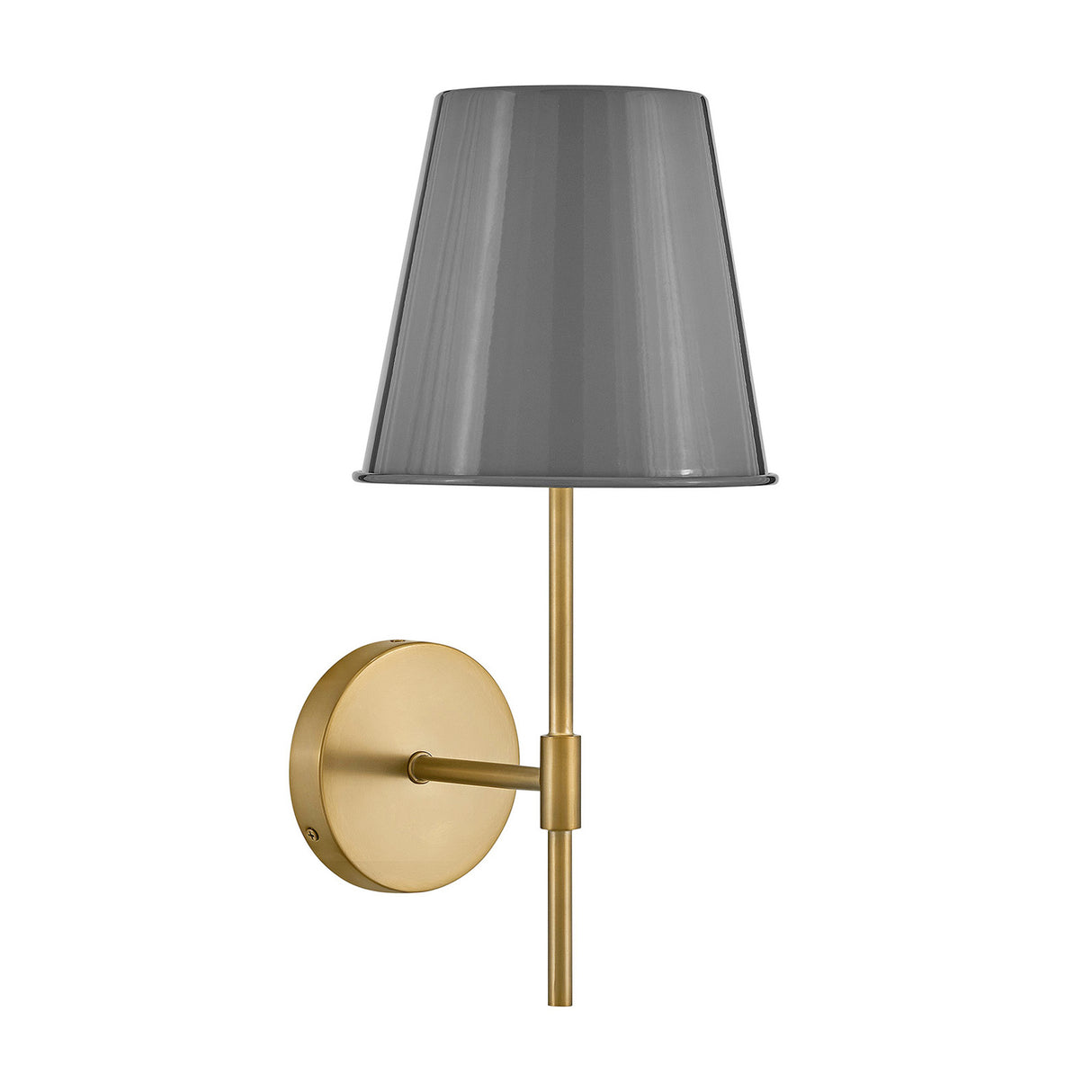 Weston Medium Wall Sconce 17", Gray and Satin Brass