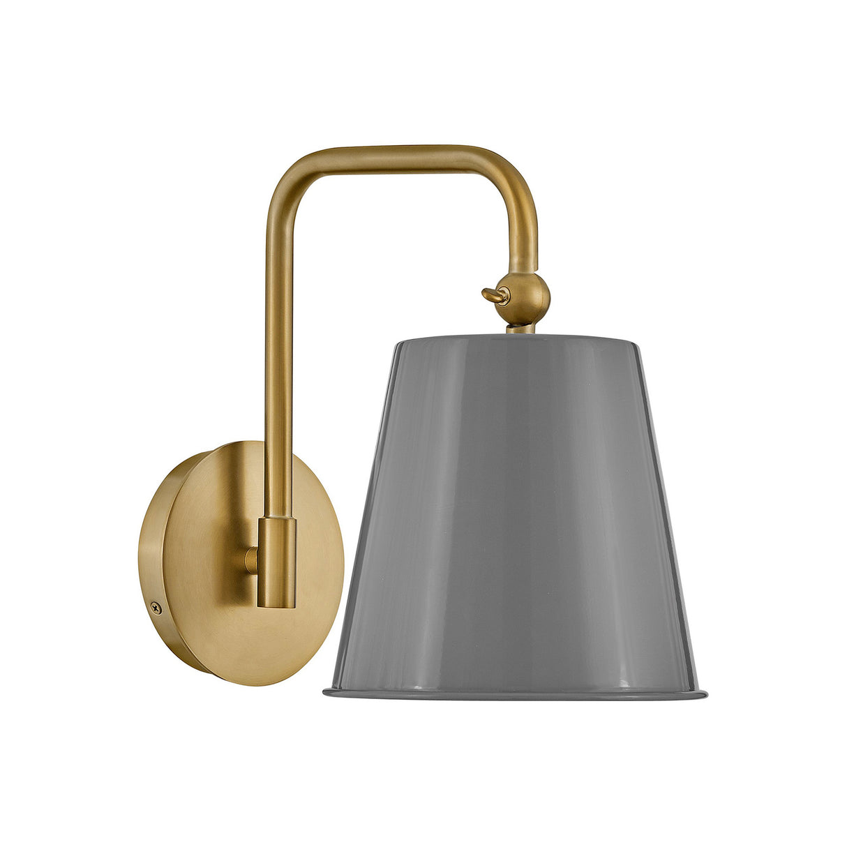 Weston Small Wall Sconce 12", Gray and Satin Brass