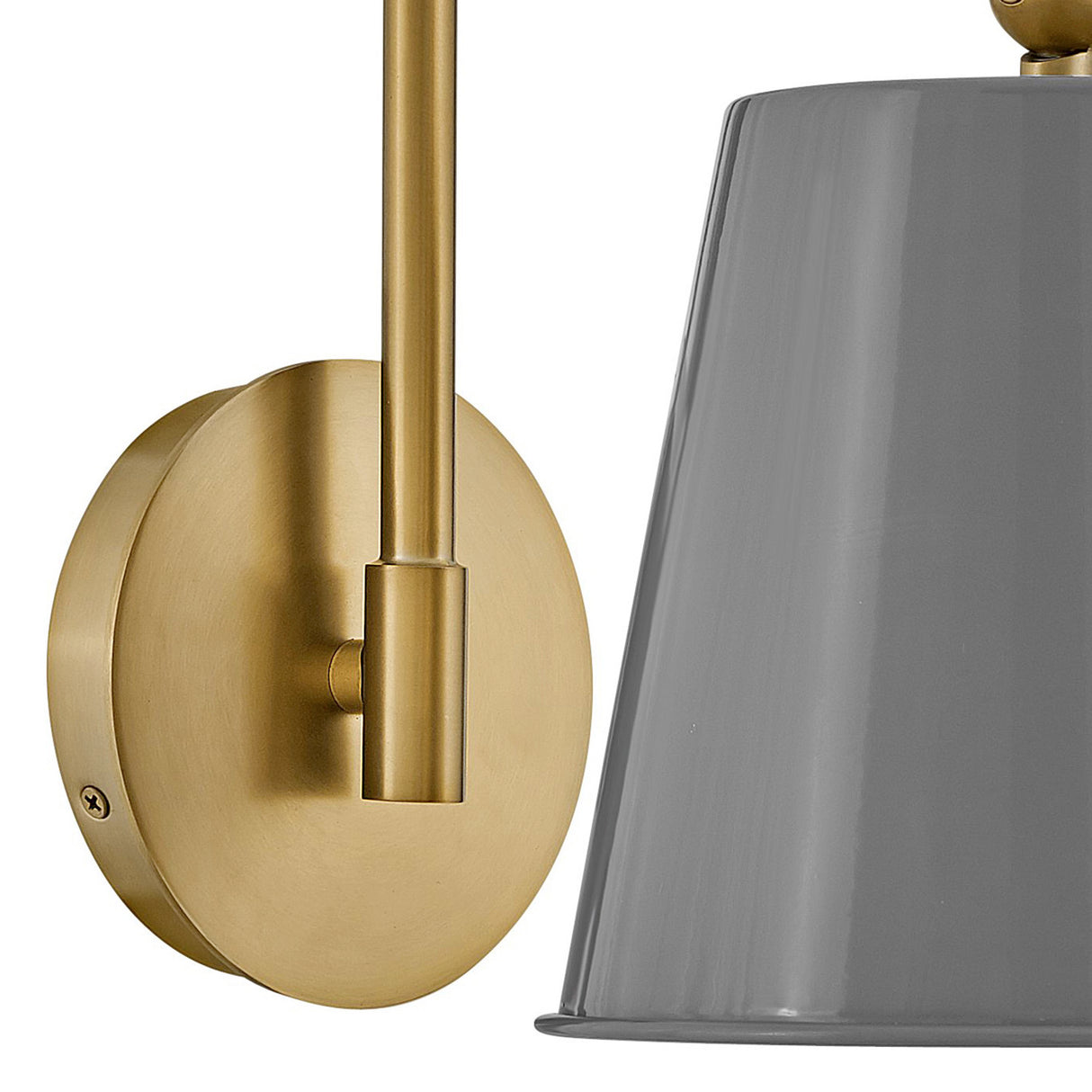 Weston Small Wall Sconce 12", Gray and Satin Brass