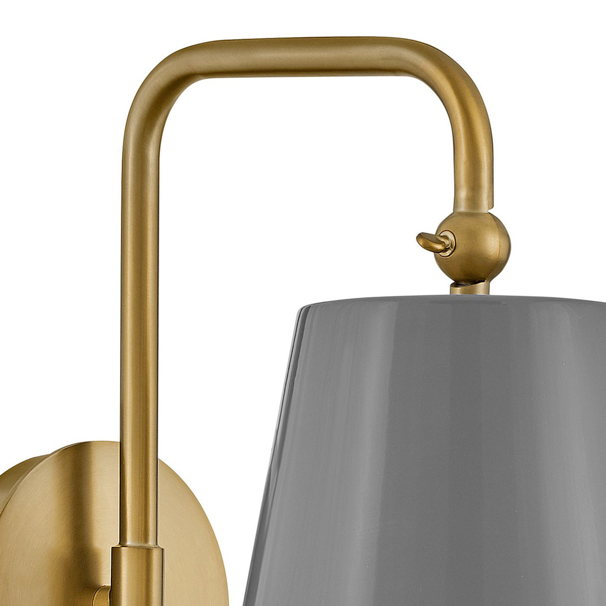 Weston Small Wall Sconce 12", Gray and Satin Brass