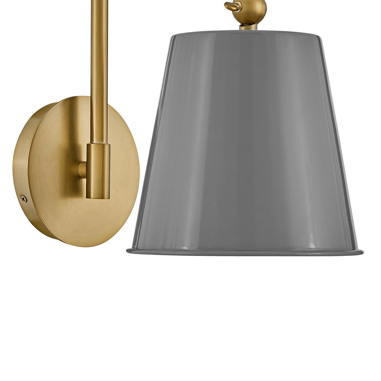Weston Small Wall Sconce 12", Gray and Satin Brass