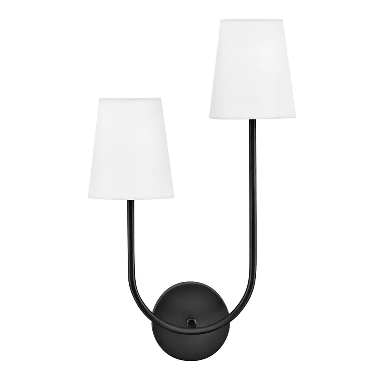 Greta Double Wall Sconce, Black (Style LEFT)