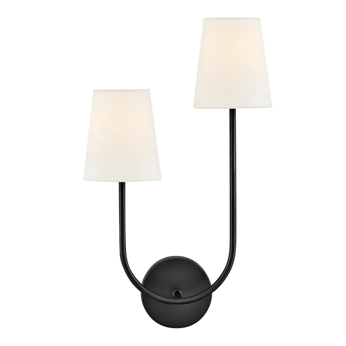 Greta Double Wall Sconce, Black (Style LEFT)