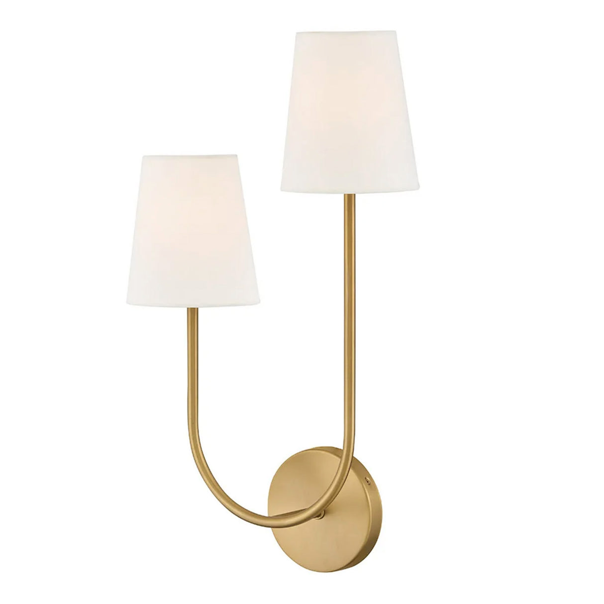Greta Double Wall Sconce, Satin Brass (Style LEFT)