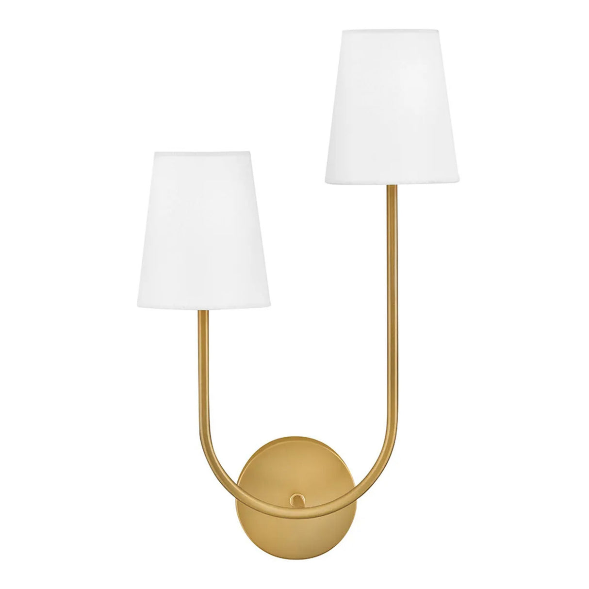Greta Double Wall Sconce, Satin Brass (Style LEFT)