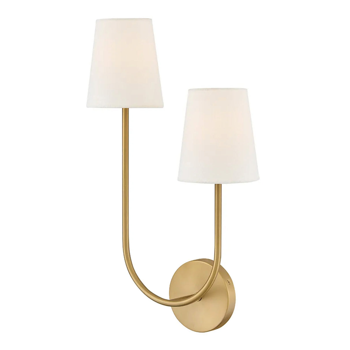Greta Double Wall Sconce, Satin Brass