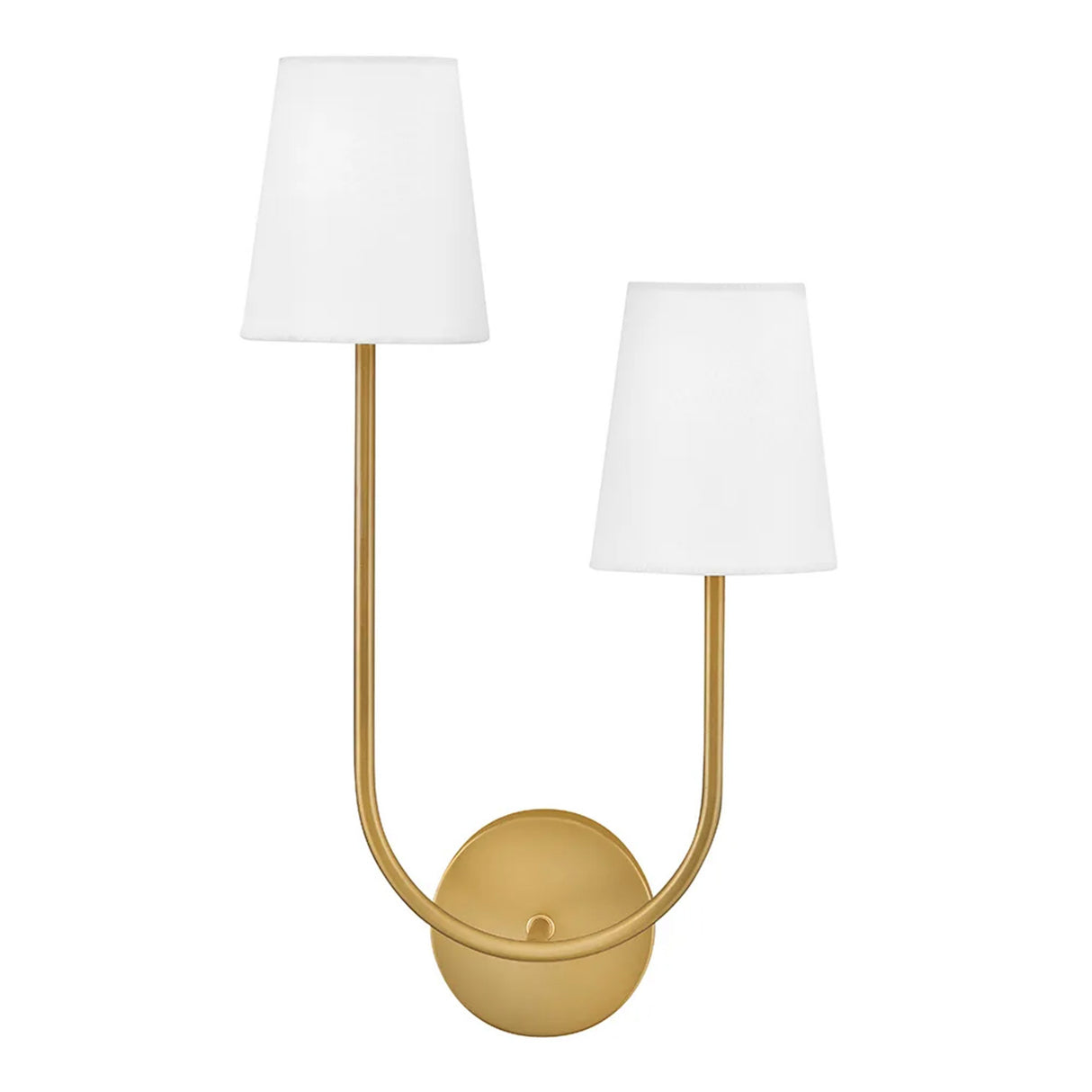 Greta Double Wall Sconce, Satin Brass