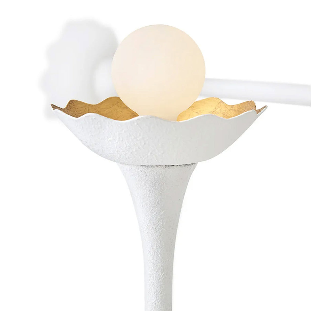 Posey Adjustable Chandelier 36", Textured White with Rustic Brass Accents