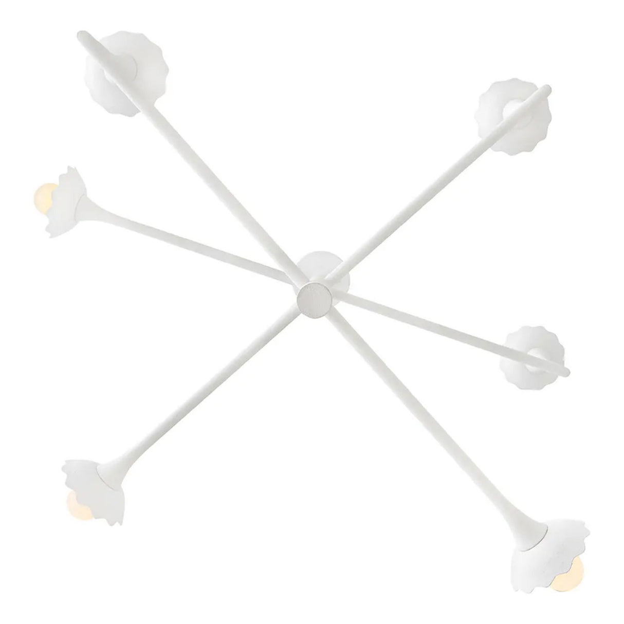 Posey Adjustable Chandelier 36", Textured White with Rustic Brass Accents