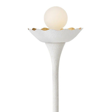 Posey Wall Sconce 16", Textured White with Rustic Brass Accents