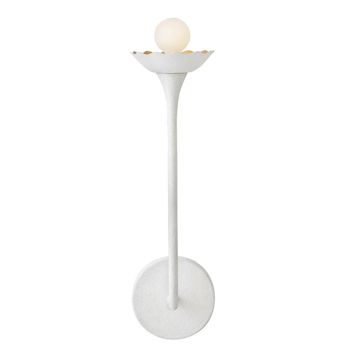 Posey Wall Sconce 16", Textured White with Rustic Brass Accents