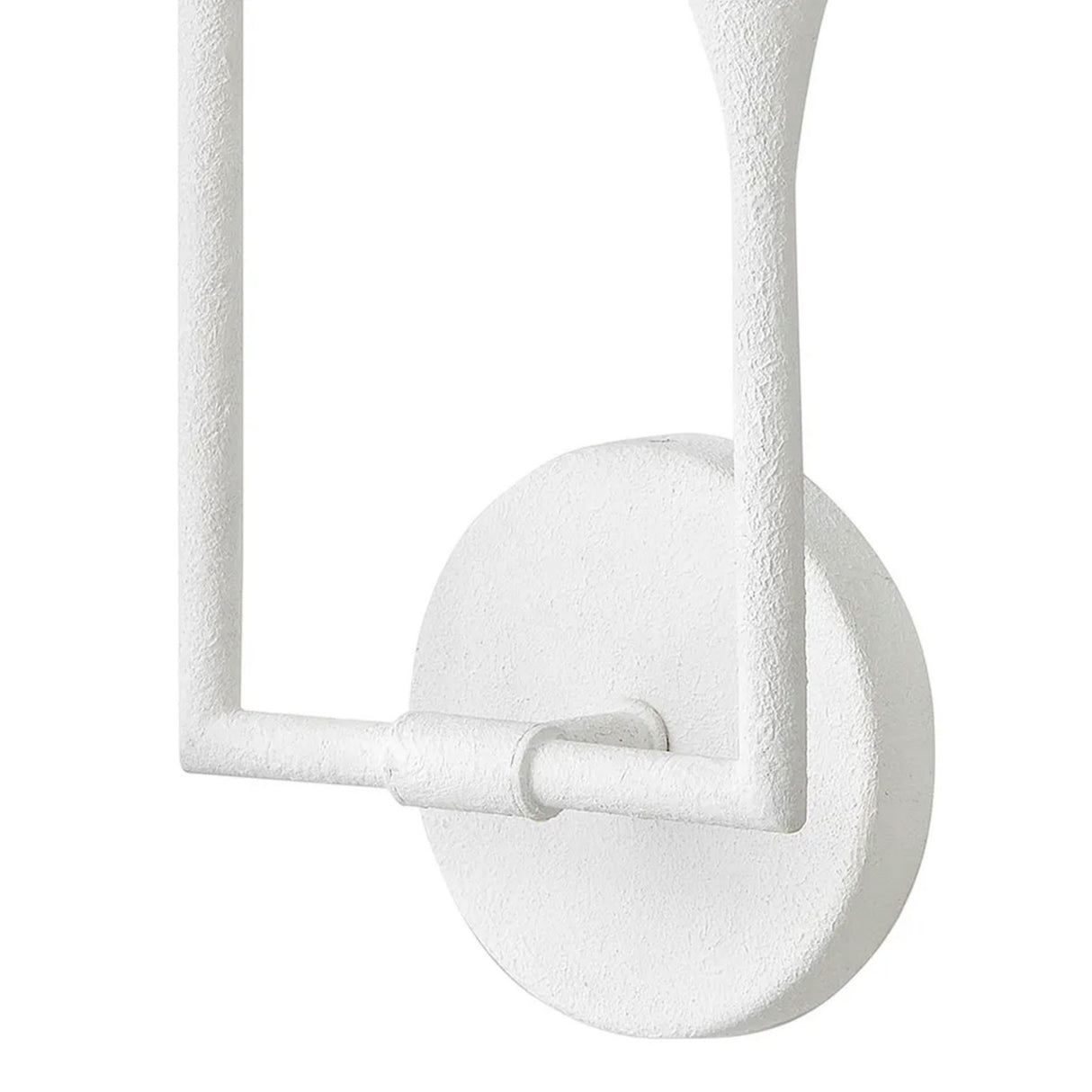 Posey Double Wall Sconce 17", Textured White with Rustic Brass Accents