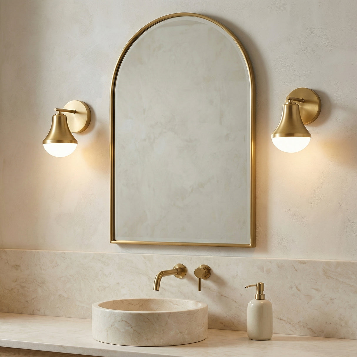 Skylar Wall Sconce 9" for Modern home with Cream Textured Walls
