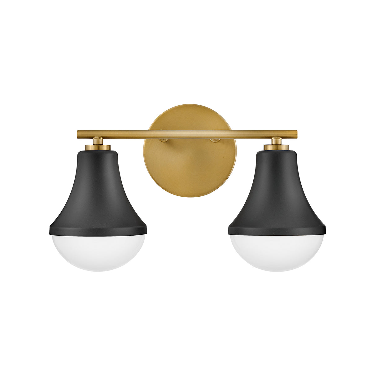 Skylar 2 Light Vanity, Matte Black and Satin Brass