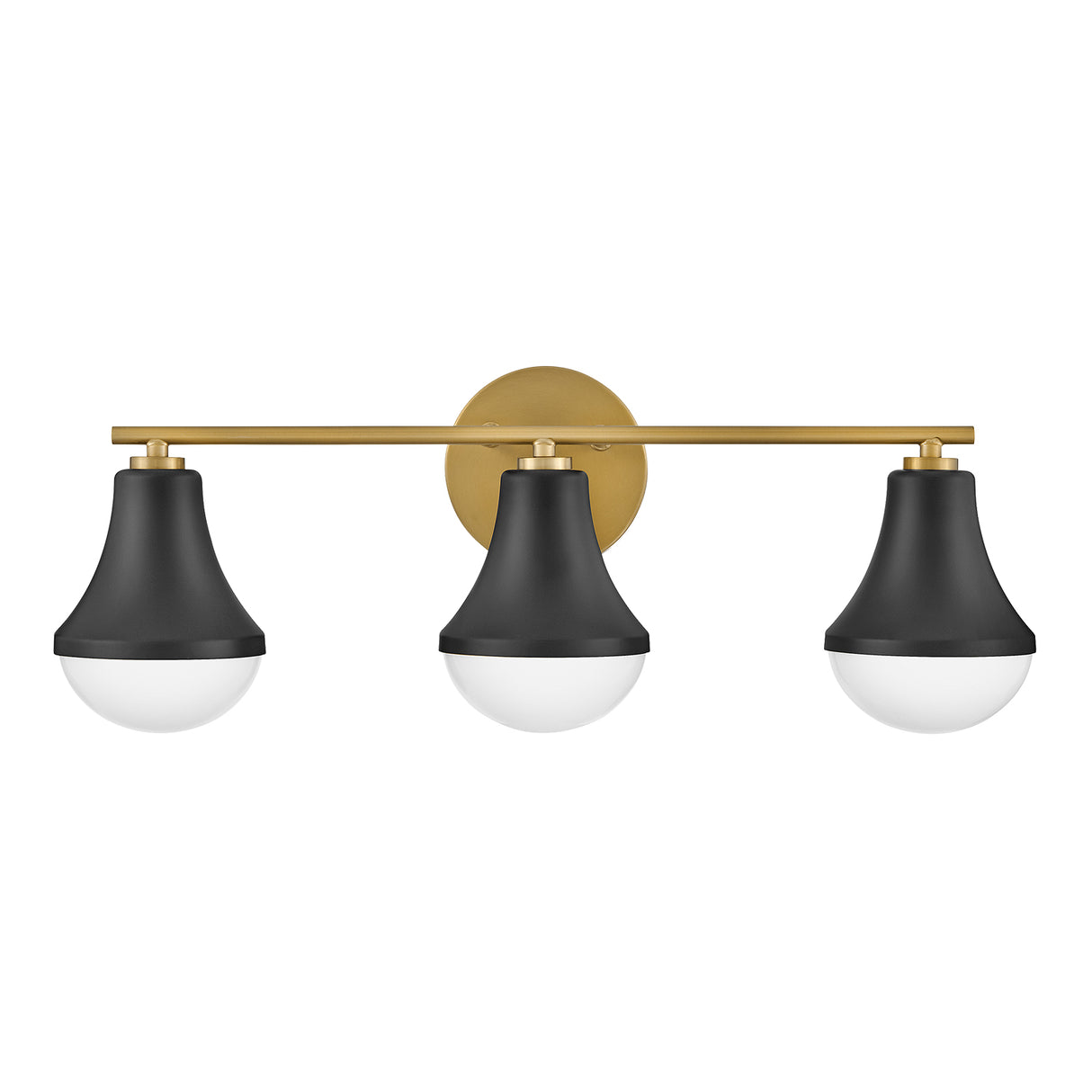 Skylar 3 Light Vanity, Matte Black and Satin Brass