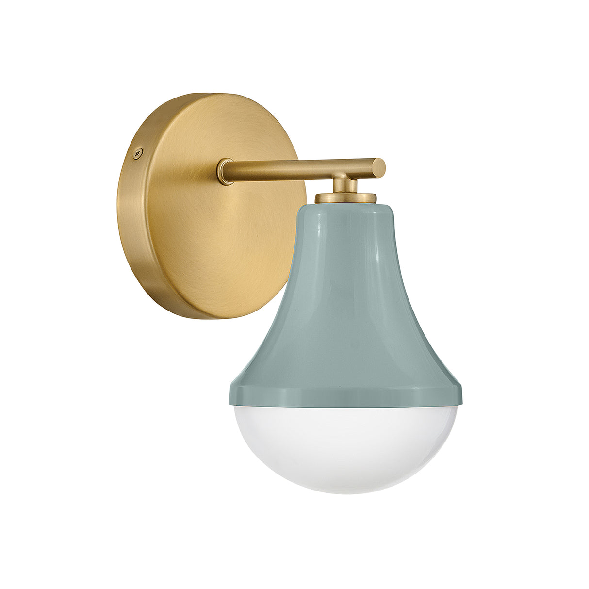 Skylar Wall Sconce 9", Aquaverde and Satin Brass