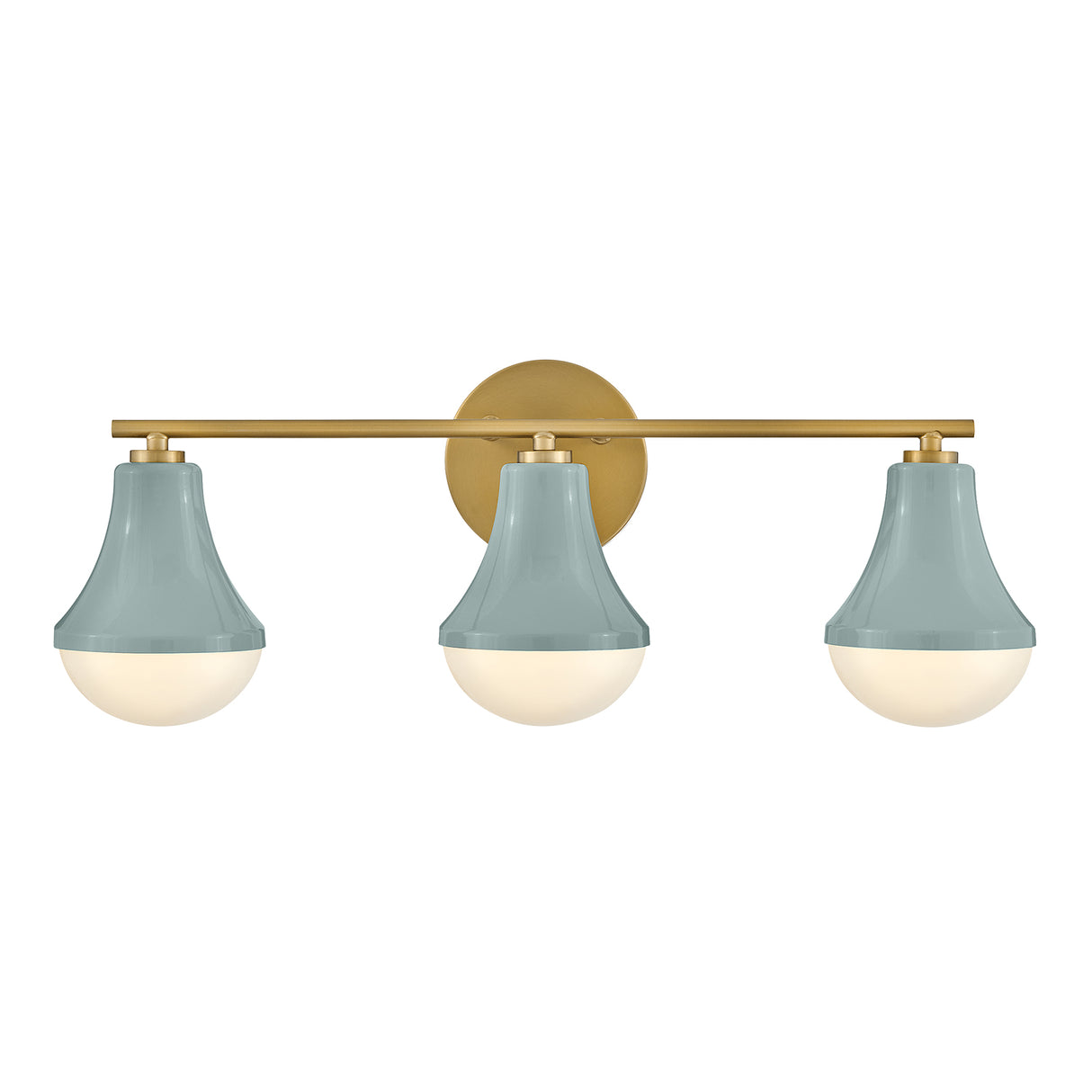 Skylar 3 Light Vanity, Aquaverde and Satin Brass