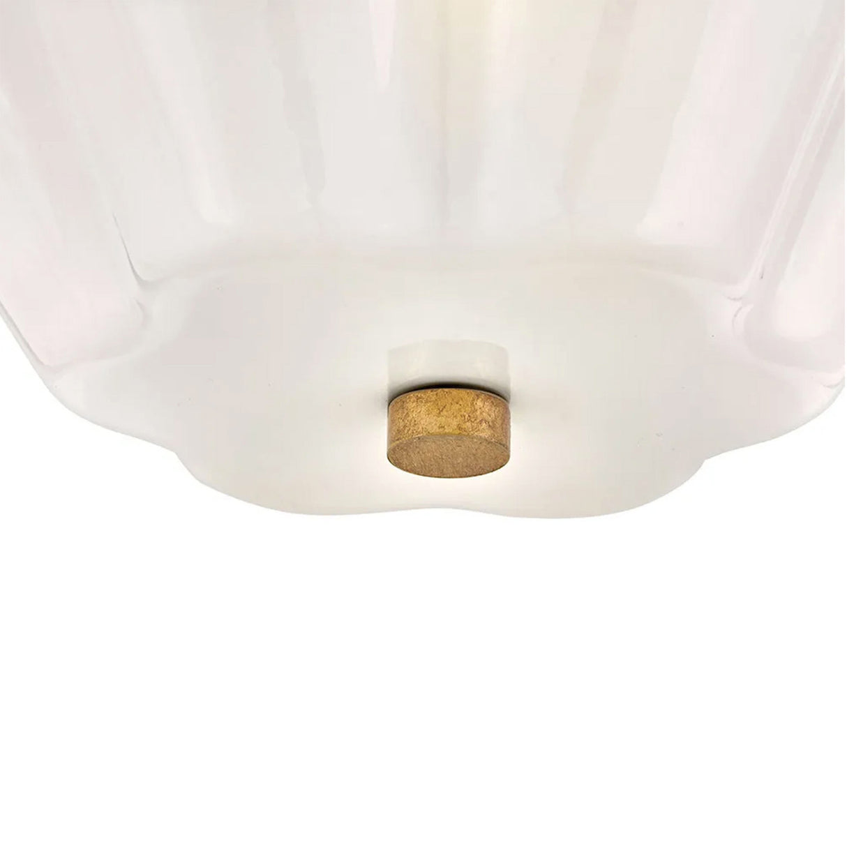 Connie Semi-Flush 15", Rustic Brass and Opal Glass
