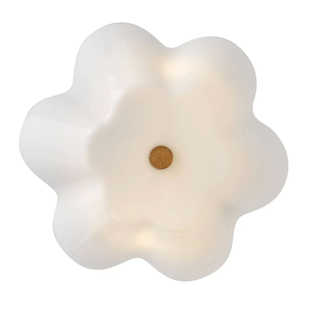 Connie Semi-Flush 15", Rustic Brass and Opal Glass