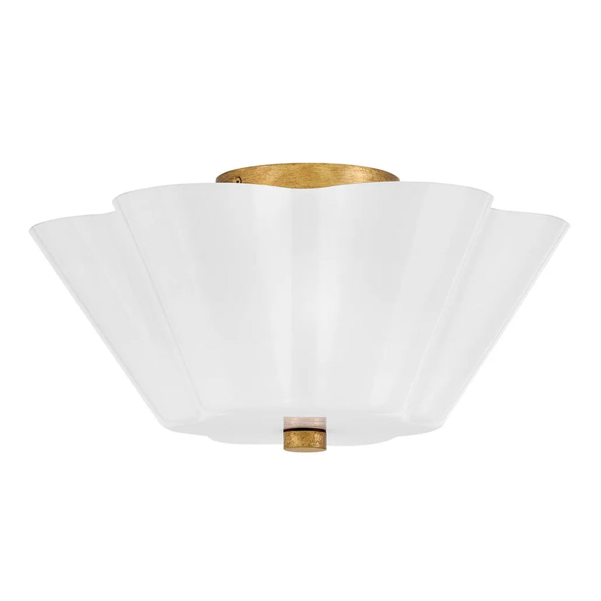 Connie Semi-Flush 15", Rustic Brass and Opal Glass