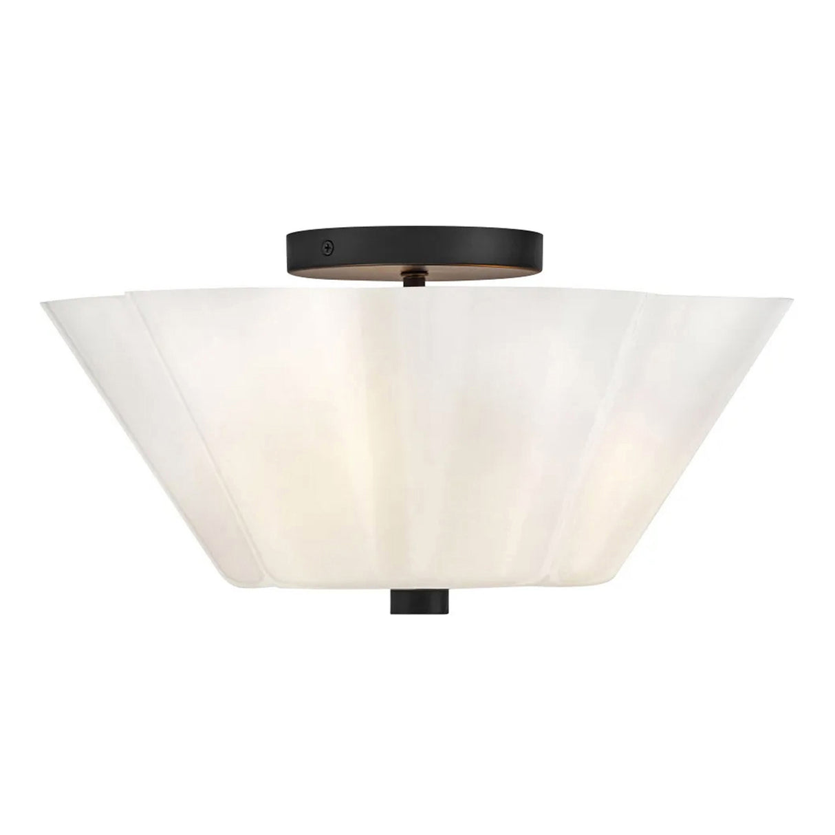 Connie Semi-Flush 15", Black and Opal Glass