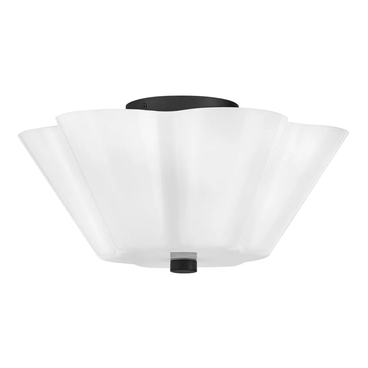 Connie Semi-Flush 15", Black and Opal Glass