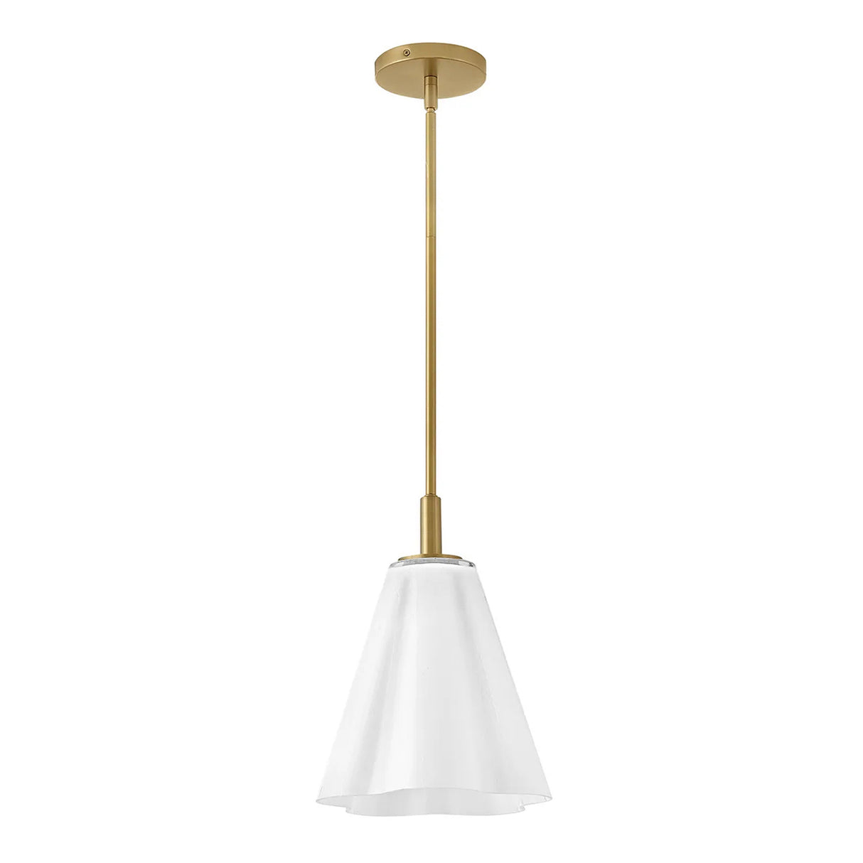 Connie Pendant 11", Rustic Brass and Opal Glass