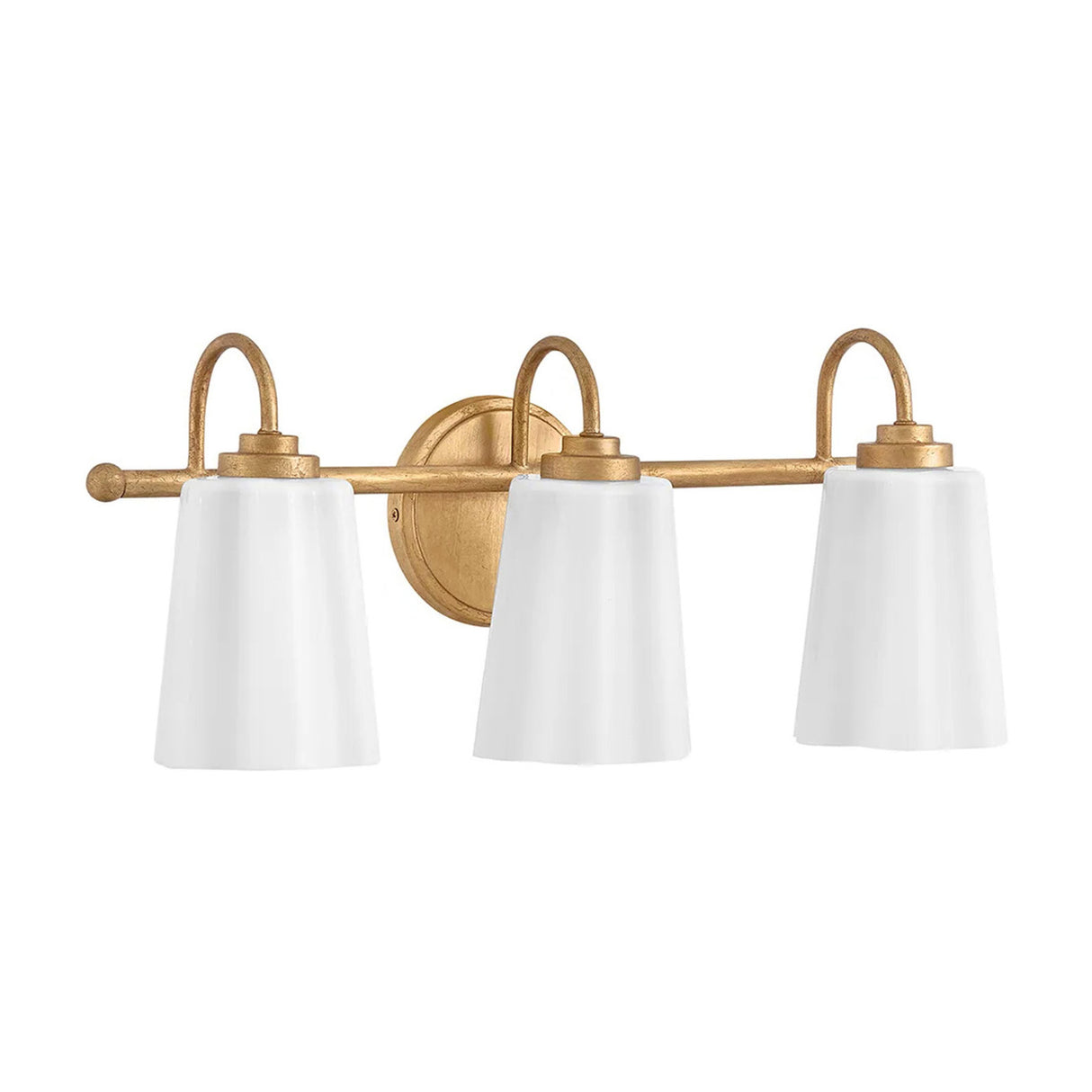 Connie 3 Light Vanity, Rustic Brass with Opal Glass