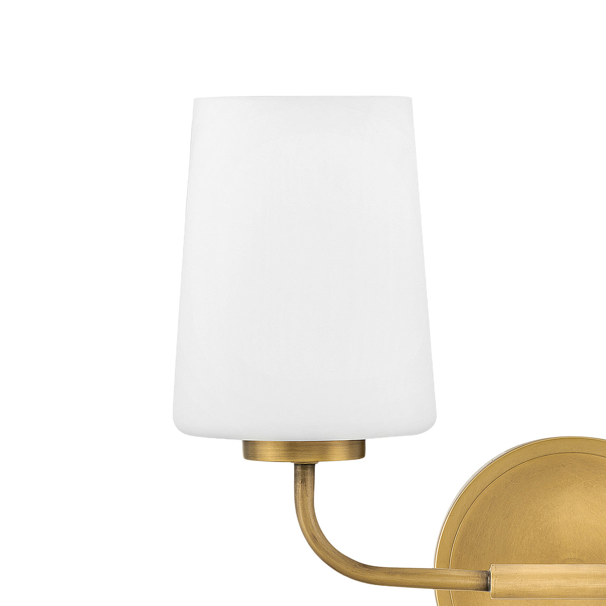 Wyatt 2 Light Vanity, Legacy Brass with Milk Glass