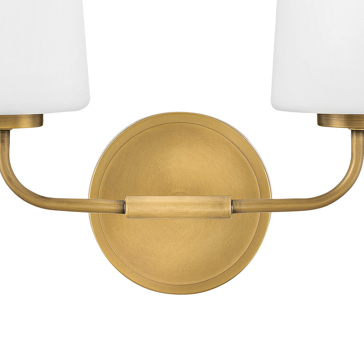 Wyatt 2 Light Vanity, Legacy Brass with Milk Glass