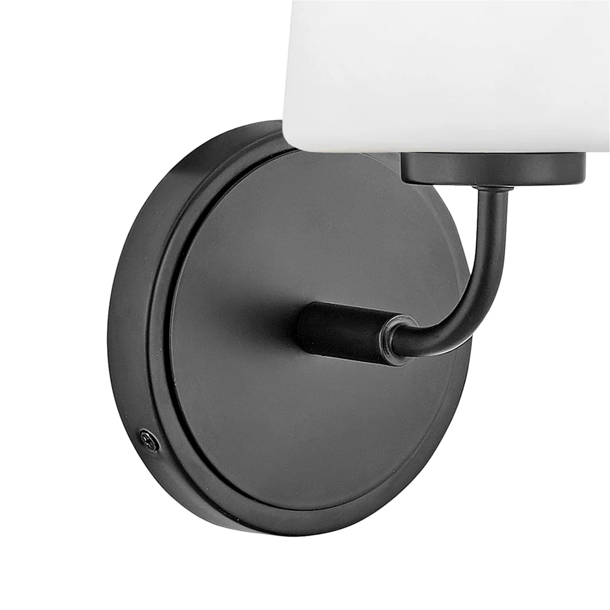 Wyatt Wall Sconce 11", Black with Milk Glass