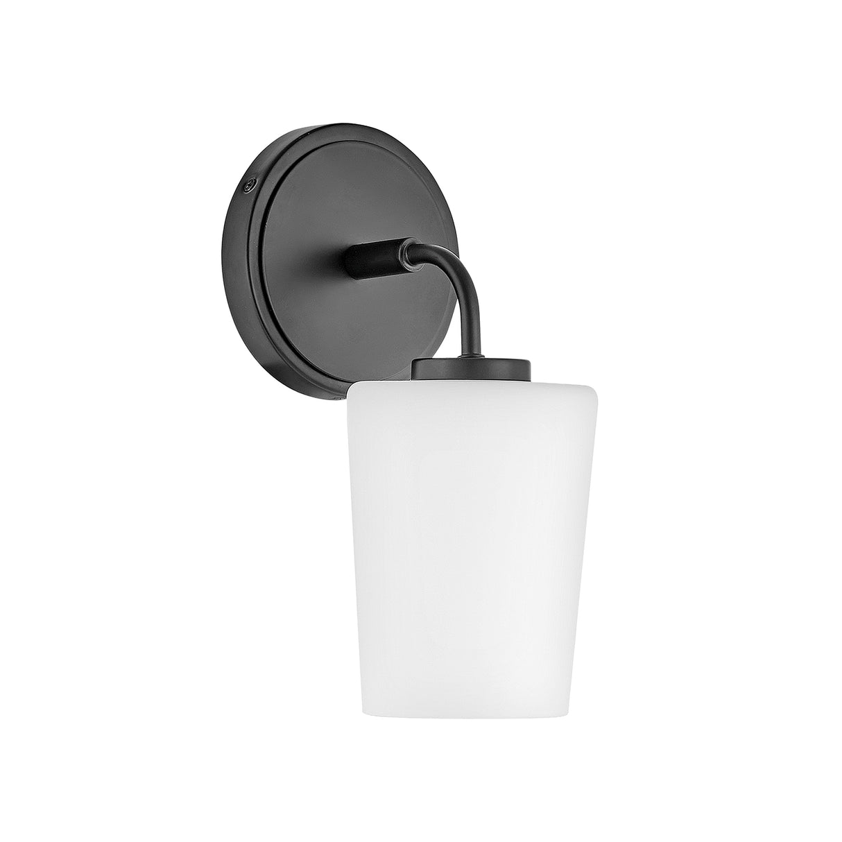 Wyatt Wall Sconce 11", Black with Milk Glass