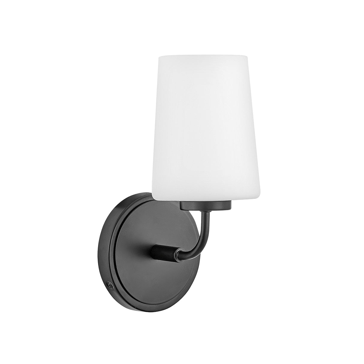 Wyatt Wall Sconce 11", Black with Milk Glass