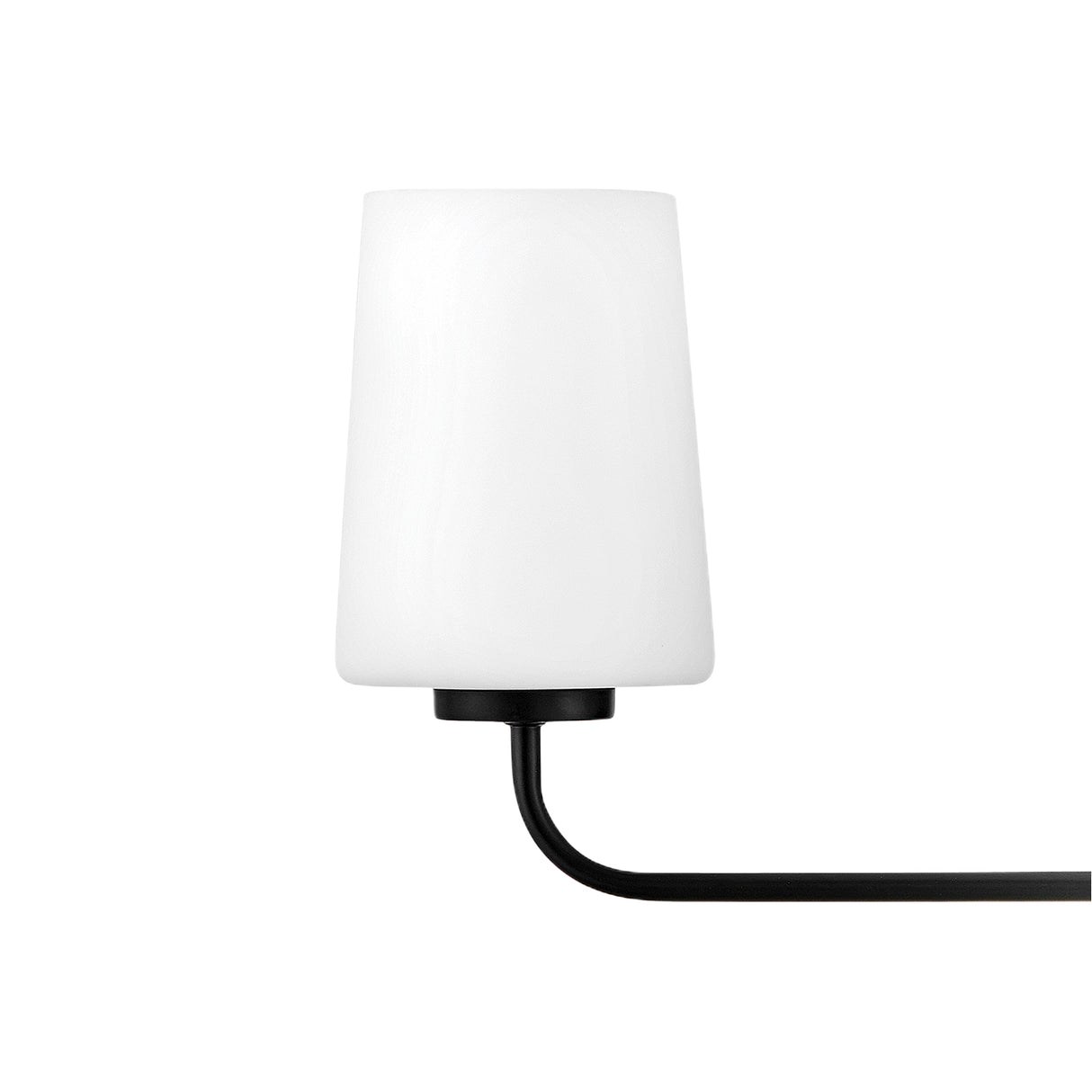 Wyatt 3 Light Vanity, Black with Milk Glass