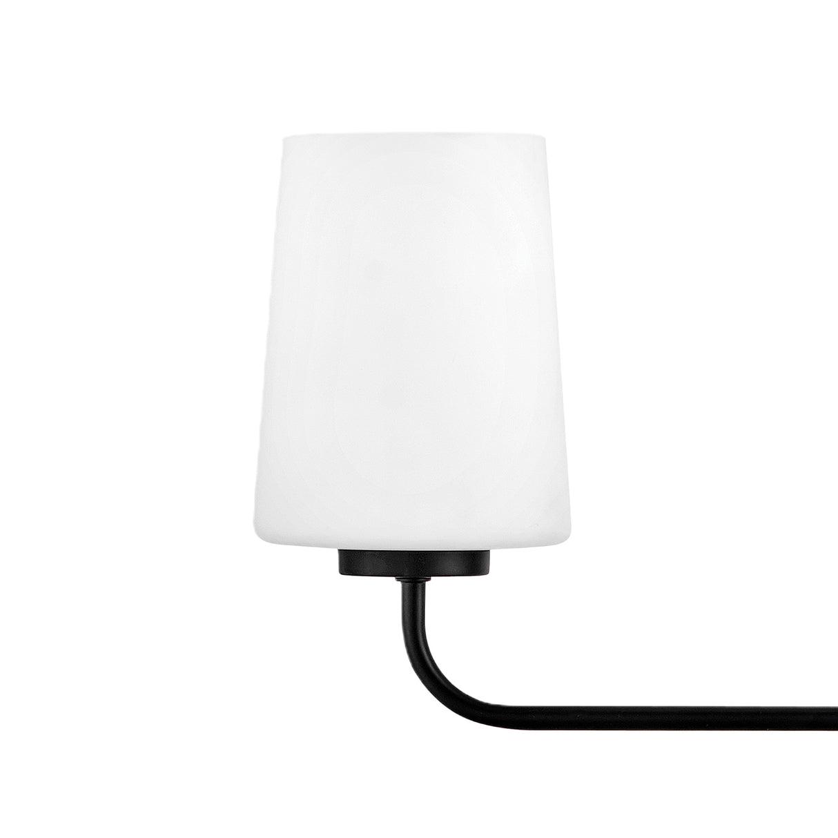 Wyatt 4 Light Vanity, Black with Milk Glass