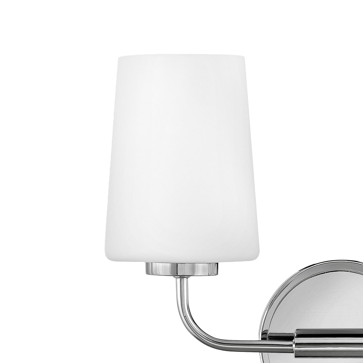 Wyatt 2 Light Vanity, Chrome with Milk Glass