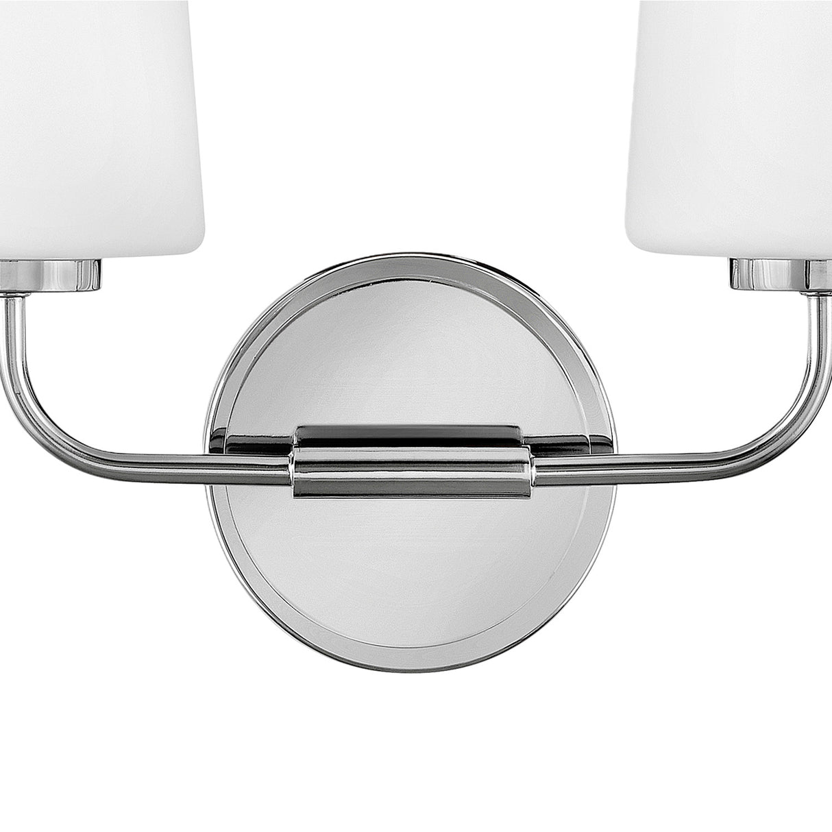 Wyatt 2 Light Vanity, Chrome with Milk Glass