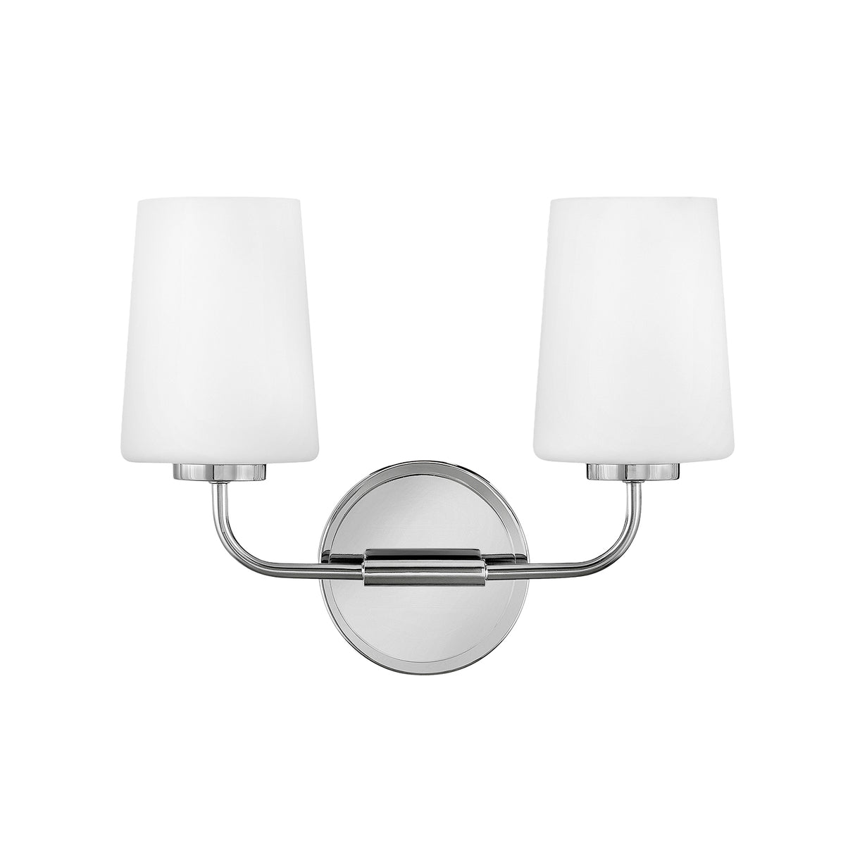 Wyatt 2 Light Vanity, Chrome with Milk Glass