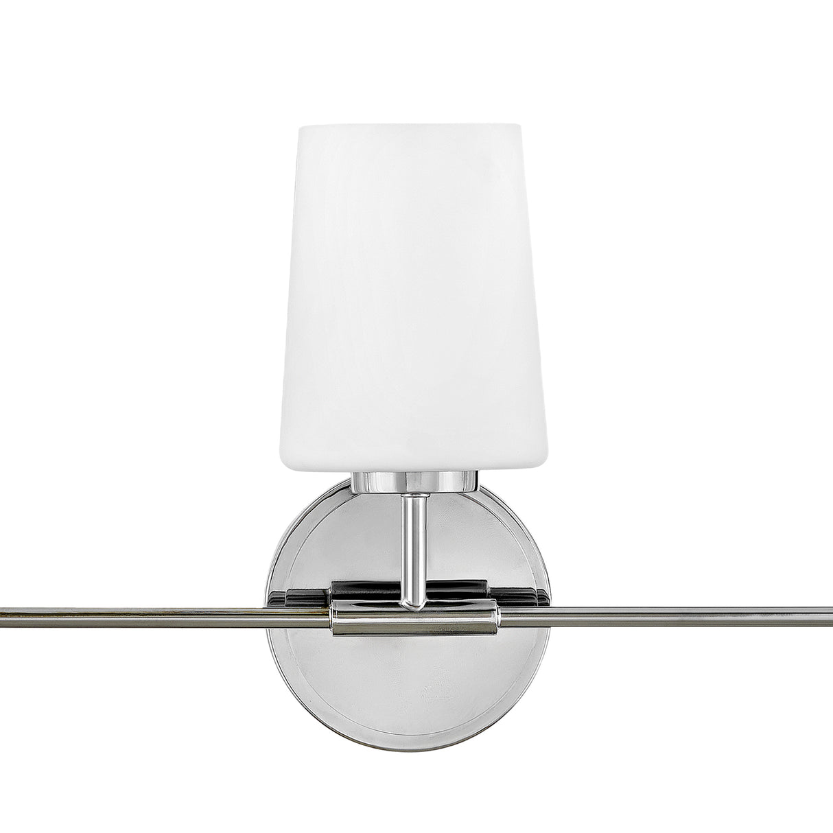 Wyatt 3 Light Vanity, Chrome with Milk Glass