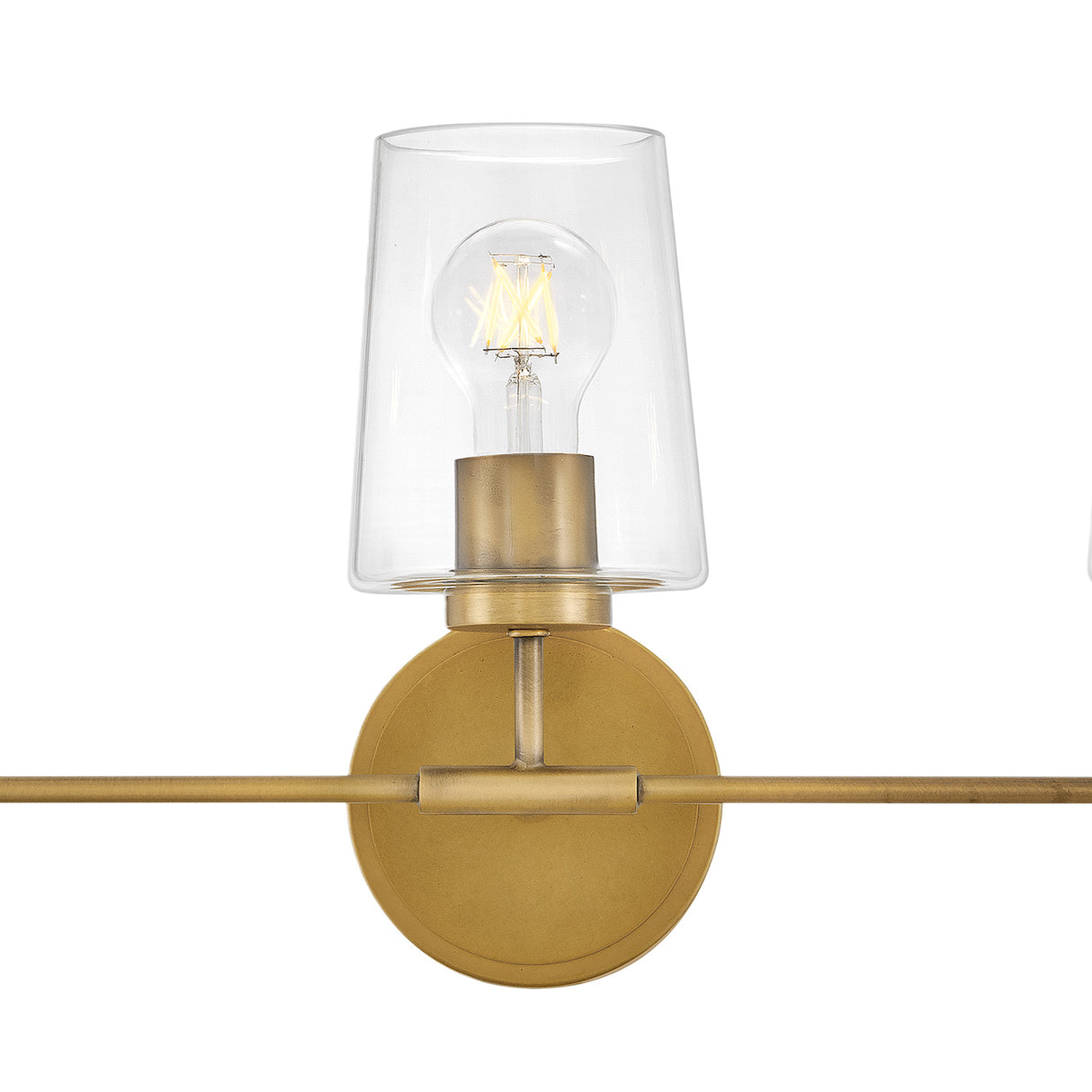 Wyatt 3 Light Vanity, Legacy Brass with Clear Glass