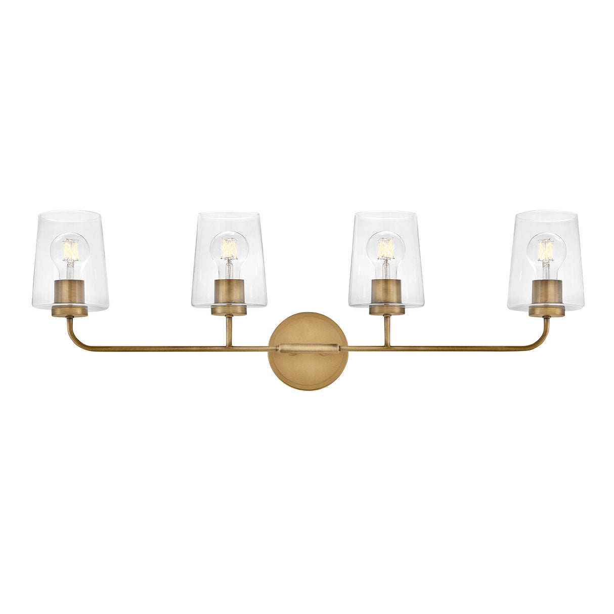 Wyatt 4 Light Vanity, Legacy Brass with Clear Glass