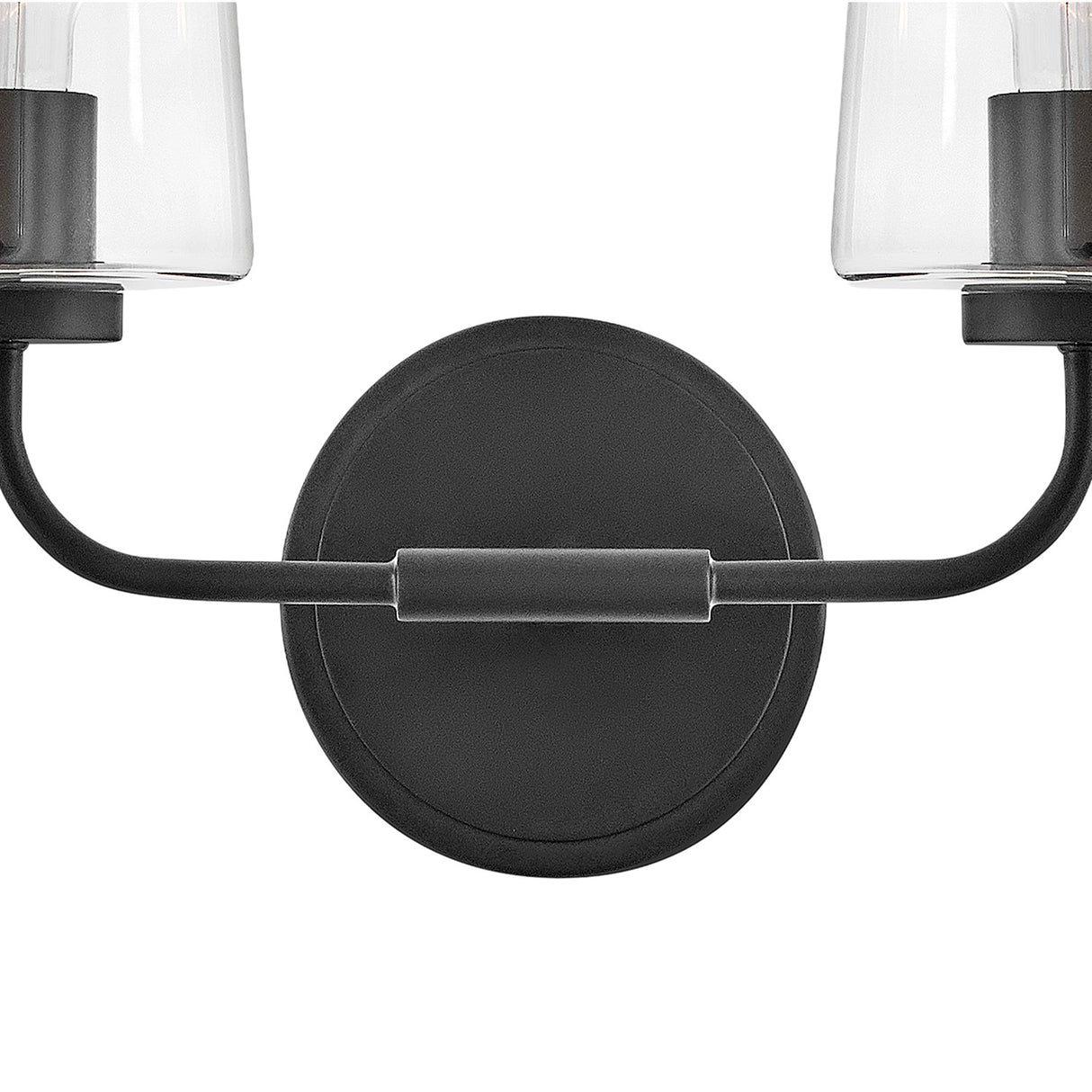 Wyatt 2 Light Vanity, Black with Clear Glass