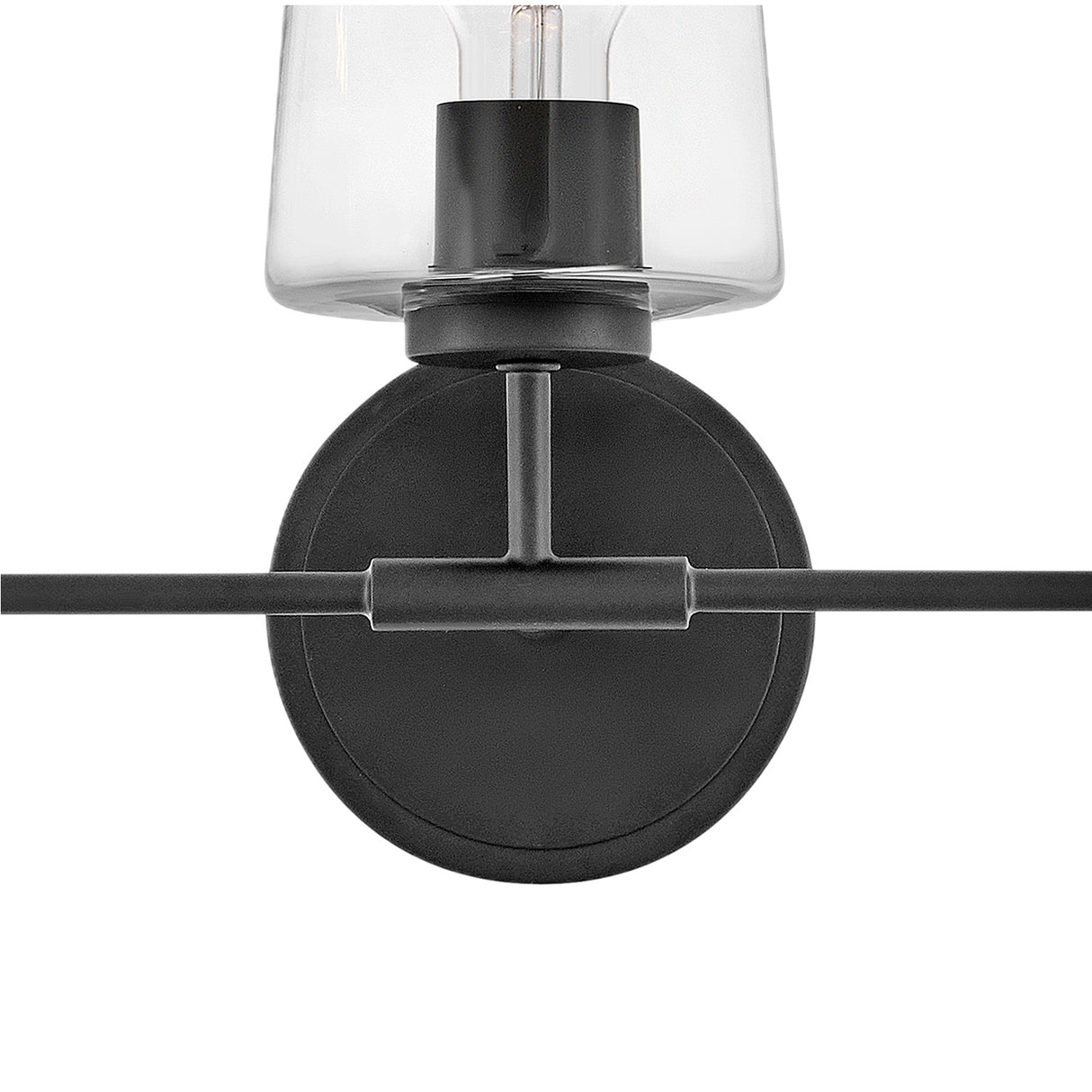 Wyatt 3 Light Vanity, Black with Clear Glass